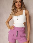 pesail Pantaloni scurți roz închis cu elastic în talie Himna