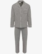  Pijama gri închis din bumbac pantaloni cu elastic în talie și bluză Amiremi