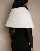  Poncho Alb cu Blană Decorativă Cralinne