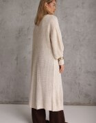pretty Cardigan Bej deschis Lung cu Mânecă Bufantă Mesho