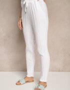 pretty Compleu Alb din Muselină din Bumbac Pantaloni și Cămașă cu Mâneci Reglabile Janalise