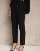 pretty Compleu Negru de Muslin din Bumbac Pantaloni și Cămașă cu Mâneci Reglabile Janalise