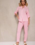 pretty Compleu Roz deschis De muselină Din bumbac Pantaloni și Cămașă Cu mâneci reglabile Janalise