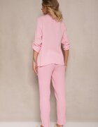 pretty Compleu Roz deschis De muselină Din bumbac Pantaloni și Cămașă Cu mâneci reglabile Janalise