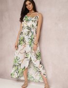 pretty Rochie Alb-Verde Sereilena