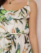 pretty Rochie Alb-Verde Sereilena