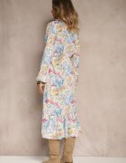 pretty Rochie Albastră deschisă cu Imprimeu Floral Croi Cloș și Decolteu în V Janellia