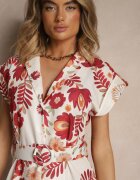 pretty Rochie cămașă bordo din viscoză cu centură suplimentară Nitapinia