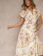pretty Rochie Cămașă Galbenă din Vâscoză cu curea suplimentară Nitapinia