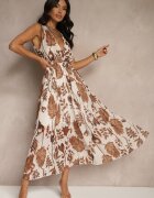 pretty Rochie Maro cu viscoză cu decolteu petrecut și cordon de legat Natisolve