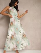 pretty Rochie Plisată Verde cu Cordon și Curea cu Cataramă Nitolia