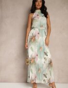 pretty Rochie Plisată Verde cu Cordon și Curea cu Cataramă Nitolia