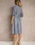 pretty Rochie tip cămașă albastră cu curea cu cataramă și buzunar Parmio