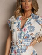 pretty Rochie tip cămașă Albastră din viscoză cu un cordon suplimentar Nitapinia