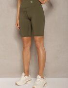 queene Pantaloni scurți de ciclism verde închis elastici talie înaltă Meania