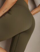 queene Pantaloni scurți de ciclism verde închis elastici talie înaltă Meania
