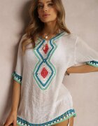 r&f fashion Cardigan Alb din Bumbac Devillers
