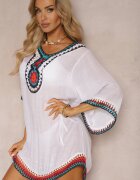 r&f fashion Cardigan Bluză Albă cu Inserții din Țesătură Ajurată Vandasia