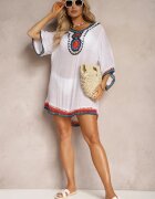 r&f fashion Cardigan Bluză Albă cu Inserții din Țesătură Ajurată Vandasia