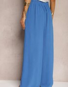 r&f fashion Pantaloni albaștri stil Aladdin cu talie înaltă finisați cu elastic în talie Riselma