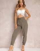 r&f fashion Pantaloni jogger Verde închis cu elastic în talie Canie