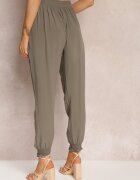 r&f fashion Pantaloni jogger Verde închis cu elastic în talie Canie
