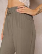 r&f fashion Pantaloni jogger Verde închis cu elastic în talie Canie