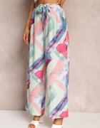r&f fashion Pantaloni Mentă cu picioare largi și elastic cu cordon în talie Maselia