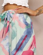 r&f fashion Pantaloni Mentă cu picioare largi și elastic cu cordon în talie Maselia