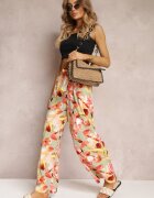 r&f fashion Pantaloni Mentă-Roșii Lari cu flori Alirria