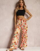 r&f fashion Pantaloni Mentă-Roșii Lari cu flori Alirria