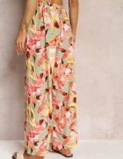 r&f fashion Pantaloni Mentă-Roșii Lari cu flori Alirria