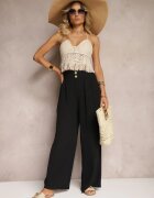 r&f fashion Pantaloni Negre în stil Aladdin High Waist Finisați cu elastic în talie Riselma