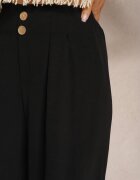 r&f fashion Pantaloni Negre în stil Aladdin High Waist Finisați cu elastic în talie Riselma