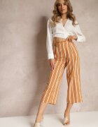 r&f fashion Pantaloni Portocalii Largi cu elastic în talie și imprimeu cu dungi Jamiena