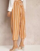 r&f fashion Pantaloni Portocalii Largi cu elastic în talie și imprimeu cu dungi Jamiena
