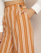 r&f fashion Pantaloni Portocalii Largi cu elastic în talie și imprimeu cu dungi Jamiena