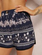 r&f fashion Pantaloni scurți Bleumarin cu flori cu șnur și elastic în talie Birrsa