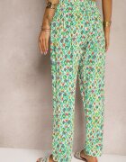 r&f fashion Pantaloni Verzi din Viscoză cu Talie Înaltă și Croială Clasică finisați cu Elastic în Talie Dalfea