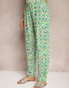 r&f fashion Pantaloni Verzi din Viscoză cu Talie Înaltă și Croială Clasică finisați cu Elastic în Talie Dalfea