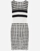 r&f fashion Rochie Ajurată Albă-Neagră din Bumbac fără Mâneci Cophalia