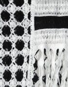 r&f fashion Rochie Ajurată Albă-Neagră din Bumbac fără Mâneci Cophalia