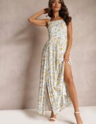 r&f fashion Rochie Maxi Albastru deschis cu Bretele Reglabile și Decolteu Pătrat Calapi