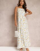r&f fashion Rochie Maxi Albastru deschis cu Bretele Reglabile și Decolteu Pătrat Calapi