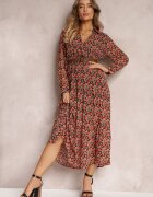 r&f fashion Rochie Negru-Roșie Cu Centură Asikias