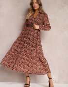 r&f fashion Rochie Negru-Roșie Cu Centură Asikias