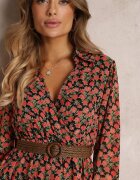 r&f fashion Rochie Negru-Roșie Cu Centură Asikias