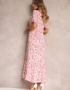 r&f fashion Rochie Roză Maxi cu mânecă scurtă și volan Hartleigh