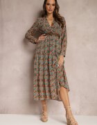 r&f fashion Rochie Verde Cu Curea Asikias