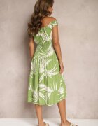 r&f fashion Rochie Verde deschis din viscoză cu bretele cu elastic în talie Peslifea